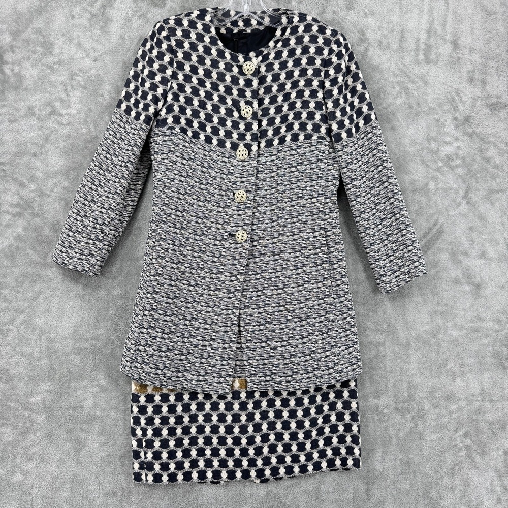 Carlisle Jacket Dress Womens Size 0 Blazer Sheath Career Office Metallic Black